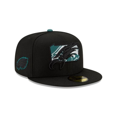Philadelphia Eagles Gorra | New Era NFL State Logo Reflect 59fifty Fitted Cap Mexico - Negros